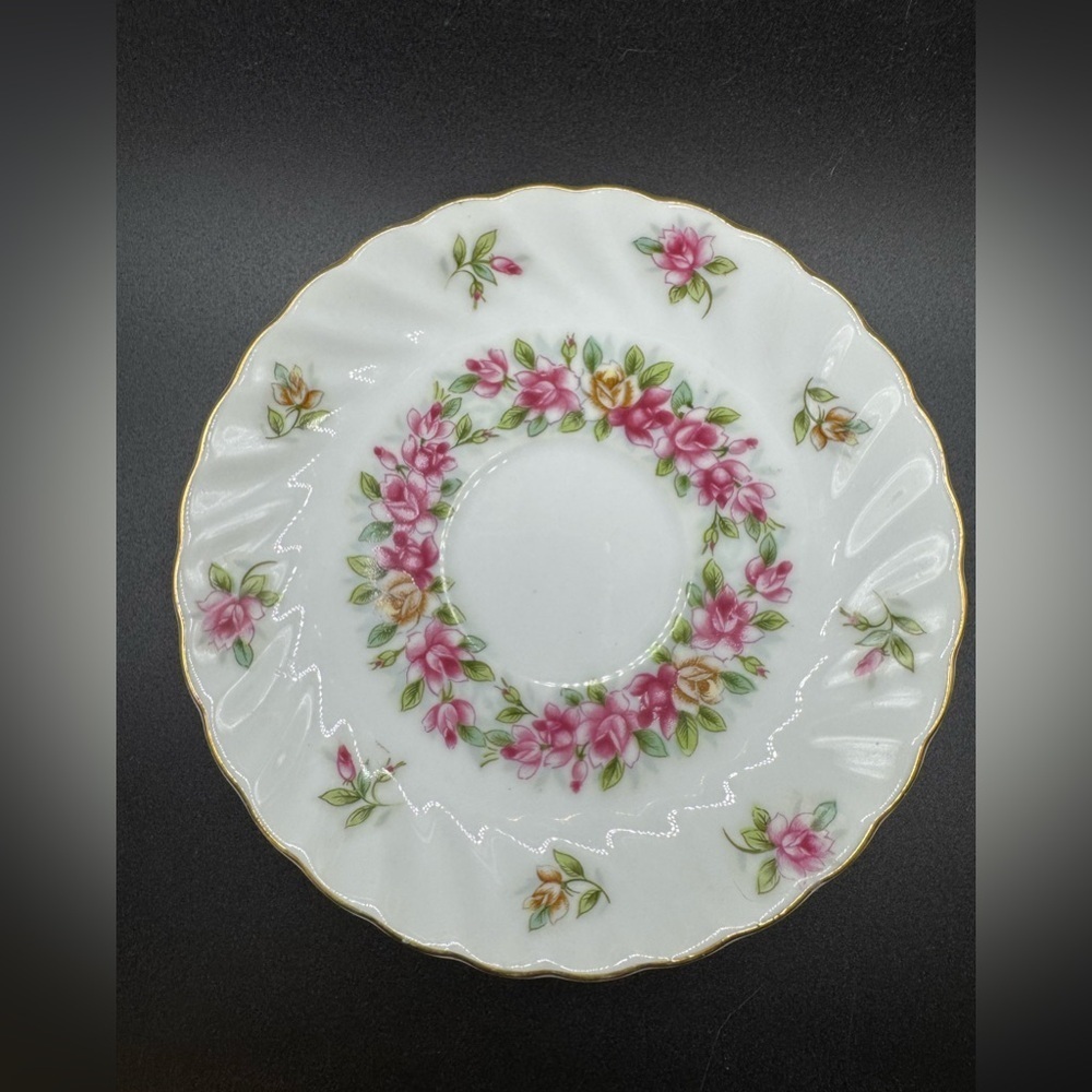 Lefton Vintage June Rose Hand Painted Porcelain Saucer #2320 Circa 1949-1964 Tea
